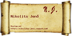 Nikolits Jenő névjegykártya